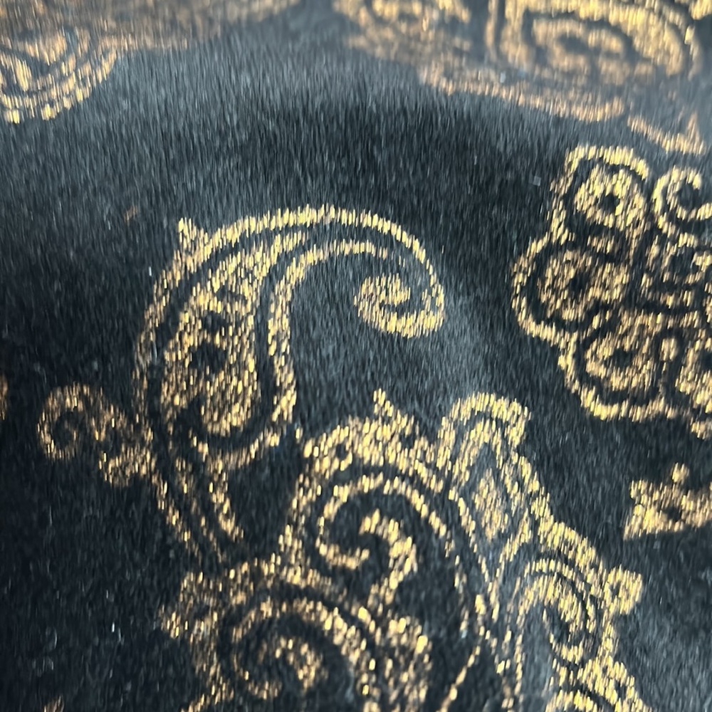 Lauren Ralph Lauren Black Velvet Gold Brocade Blazer - Picture 7 of 12